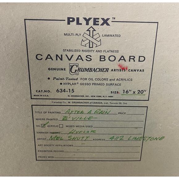 Vintage 1983 Original Signed Framed Oil Painting "After a Rain" - Picture 9 of 10